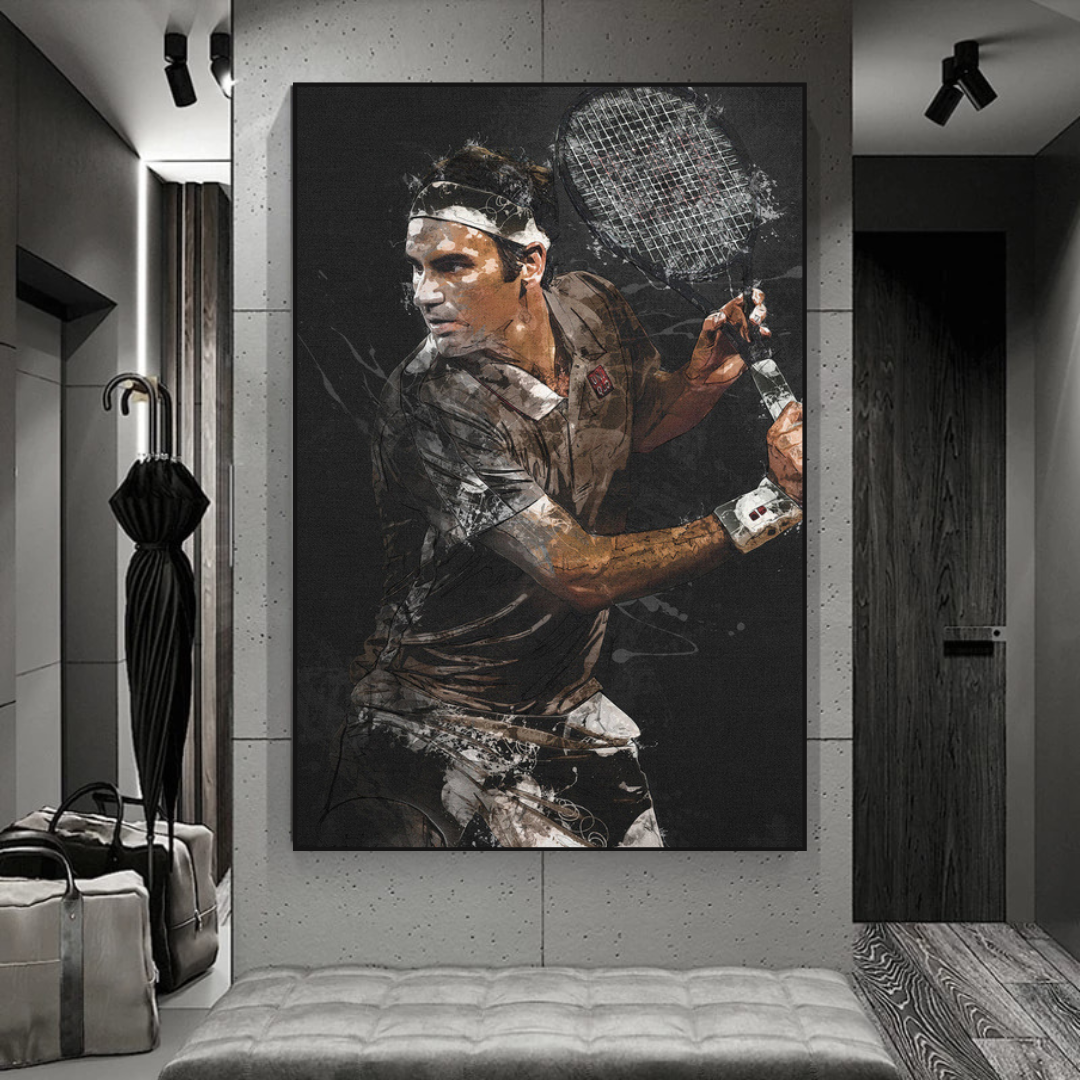 Roger Federer Canvas Wall Art - Sports Decor-ChandeliersDecor.com