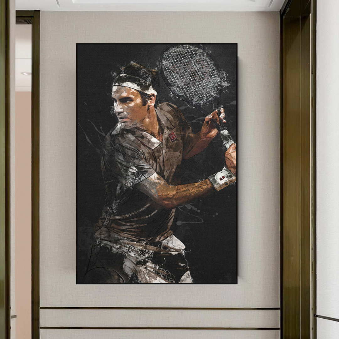 Roger Federer Canvas Wall Art - Sports Decor-ChandeliersDecor.com