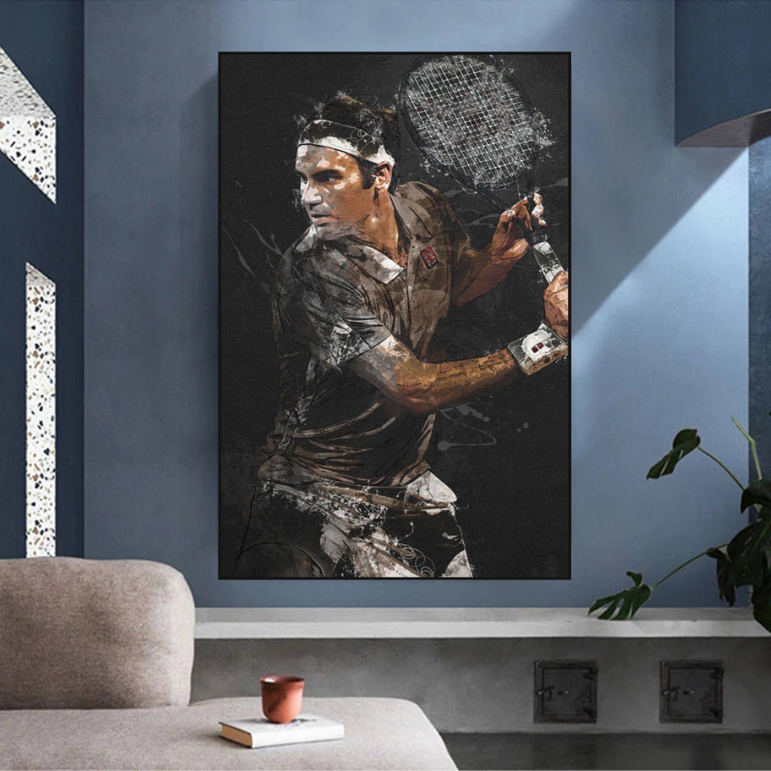 Roger Federer Canvas Wall Art - Sports Decor-ChandeliersDecor.com