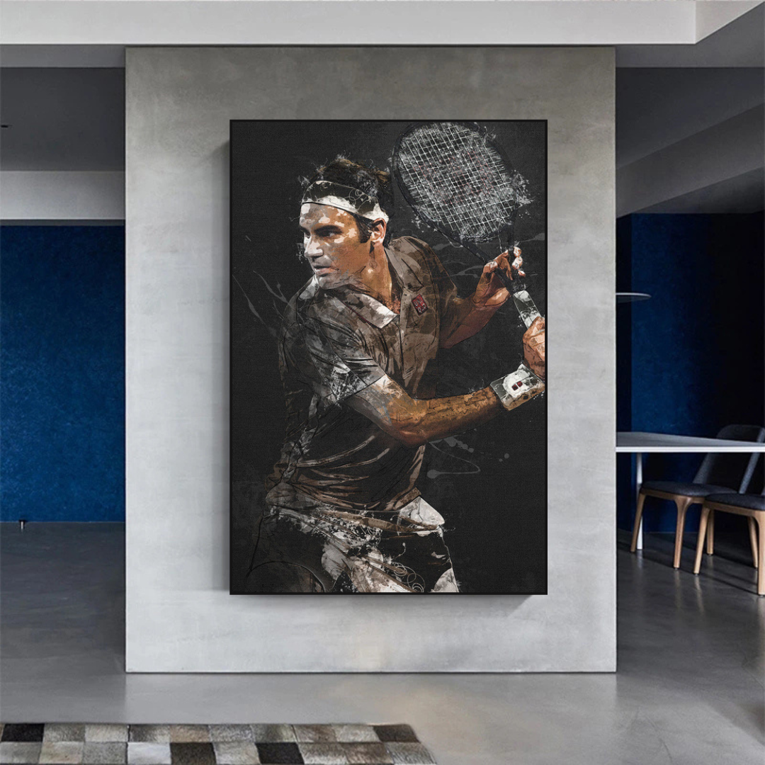 Roger Federer Canvas Wall Art - Sports Decor-ChandeliersDecor.com