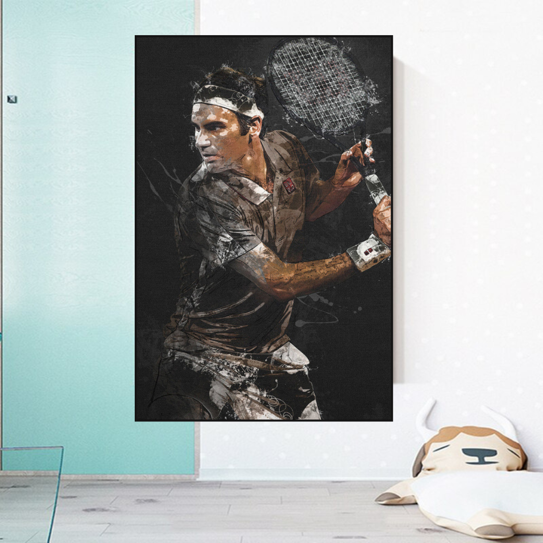 Roger Federer Canvas Wall Art - Sports Decor-ChandeliersDecor.com
