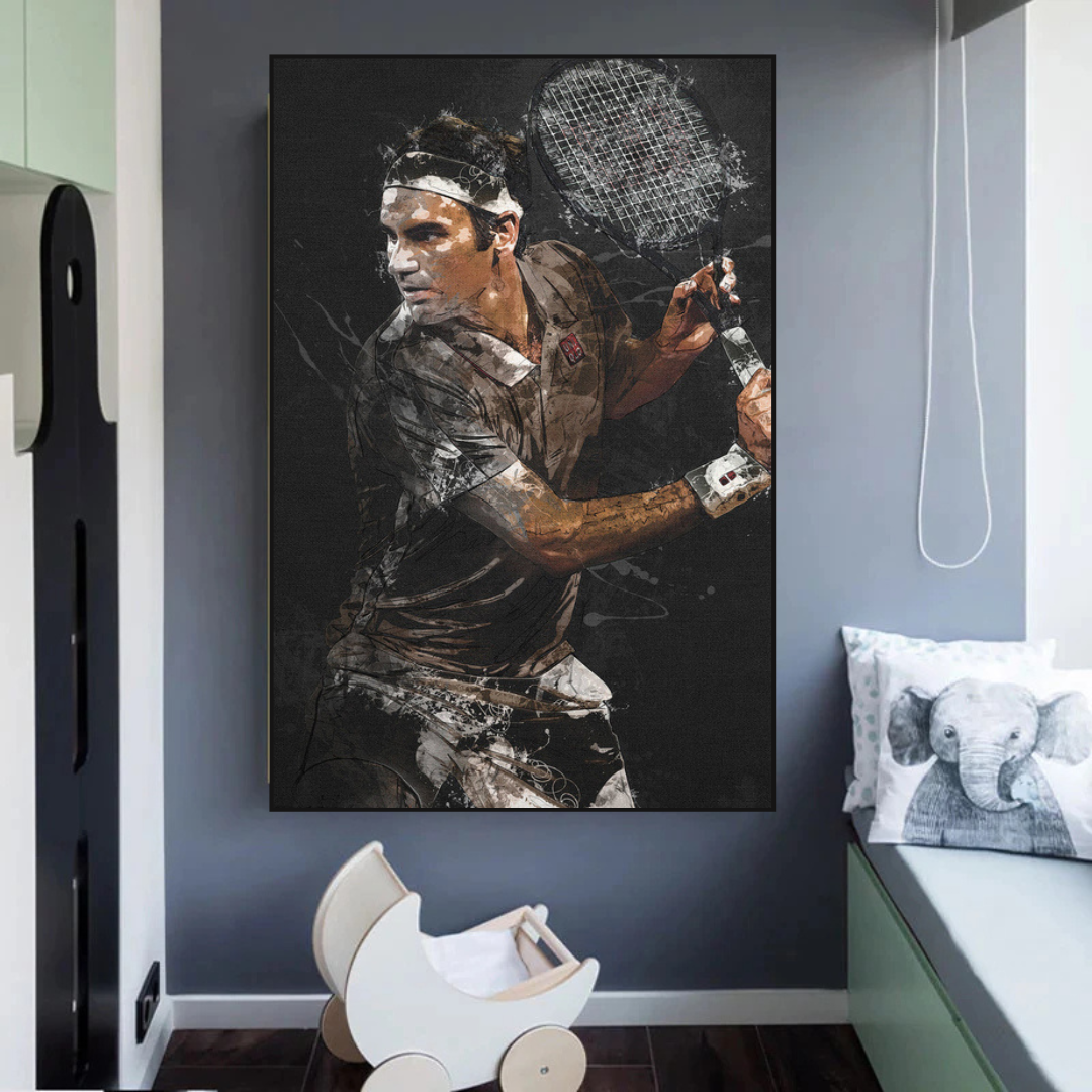Roger Federer Canvas Wall Art - Sports Decor-ChandeliersDecor.com