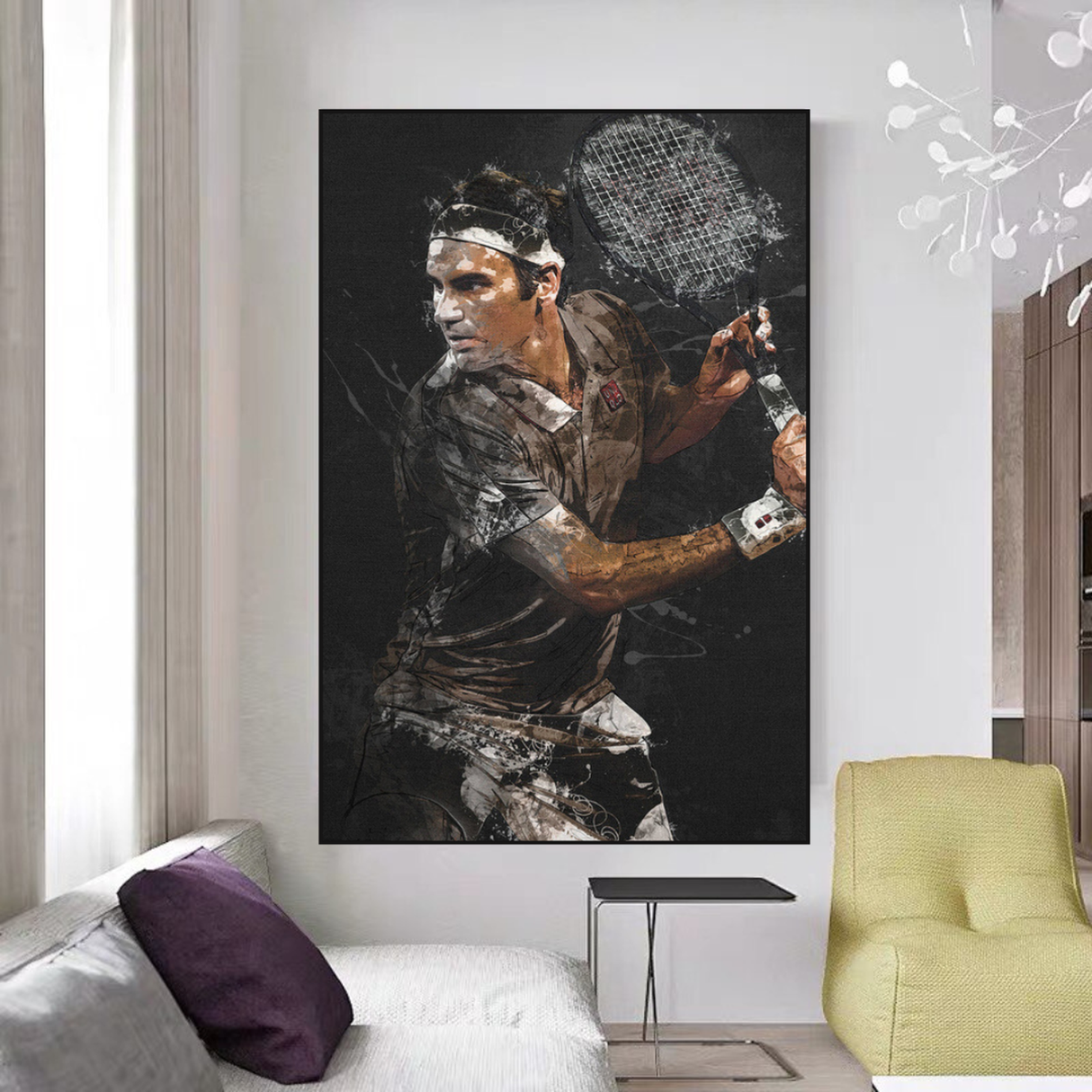 Roger Federer Canvas Wall Art - Sports Decor-ChandeliersDecor.com