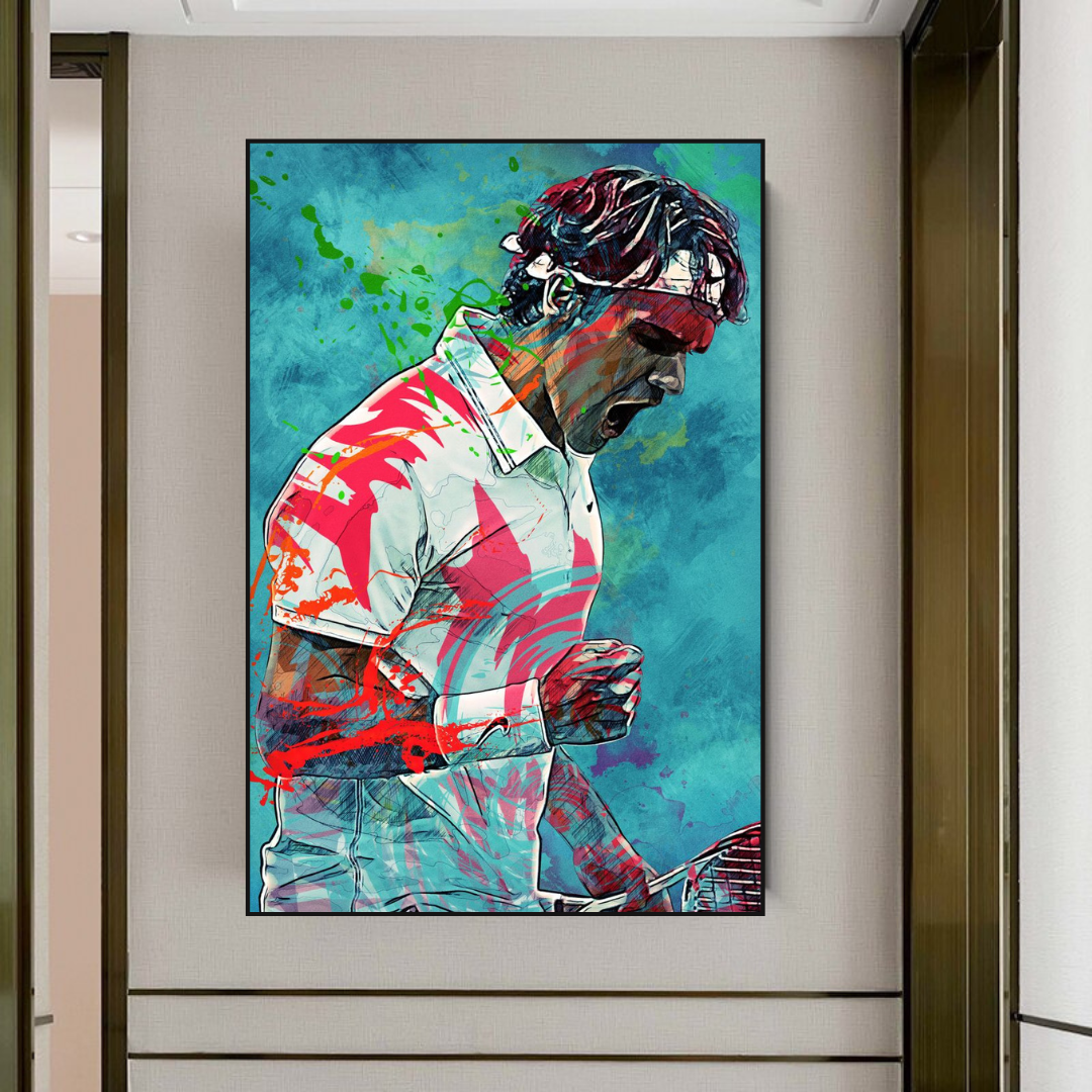 Roger Federer Canvas Wall Art: The Tennis Legend-ChandeliersDecor.com