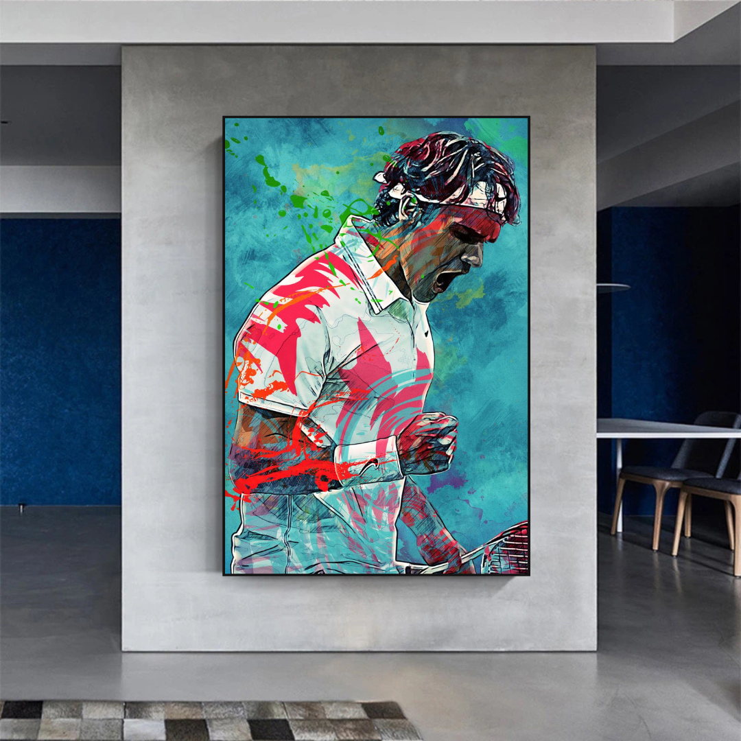 Roger Federer Canvas Wall Art: The Tennis Legend-ChandeliersDecor.com