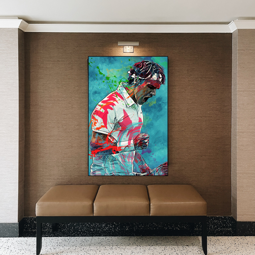 Roger Federer Canvas Wall Art: The Tennis Legend-ChandeliersDecor.com