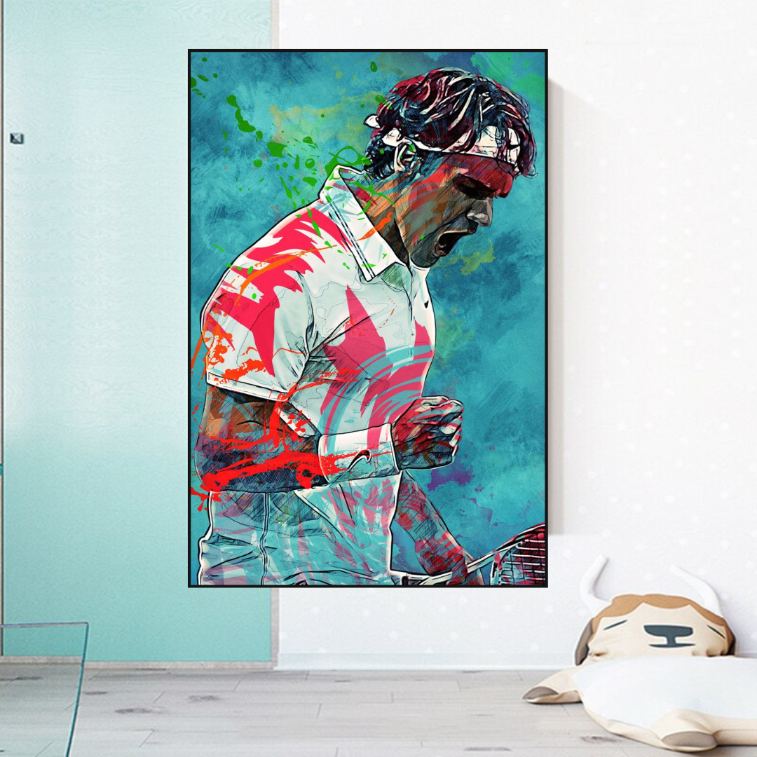 Roger Federer Canvas Wall Art: The Tennis Legend-ChandeliersDecor.com