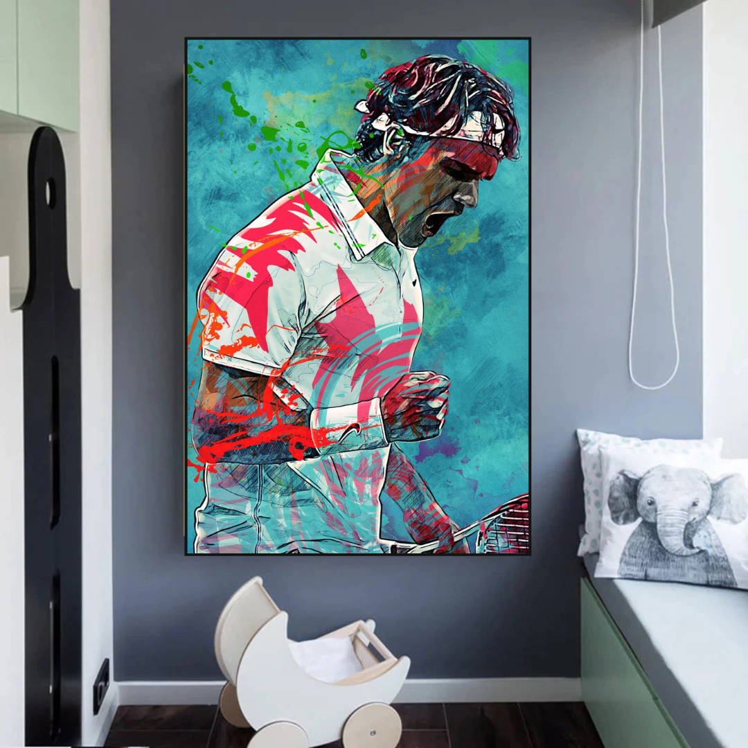 Roger Federer Canvas Wall Art: The Tennis Legend-ChandeliersDecor.com