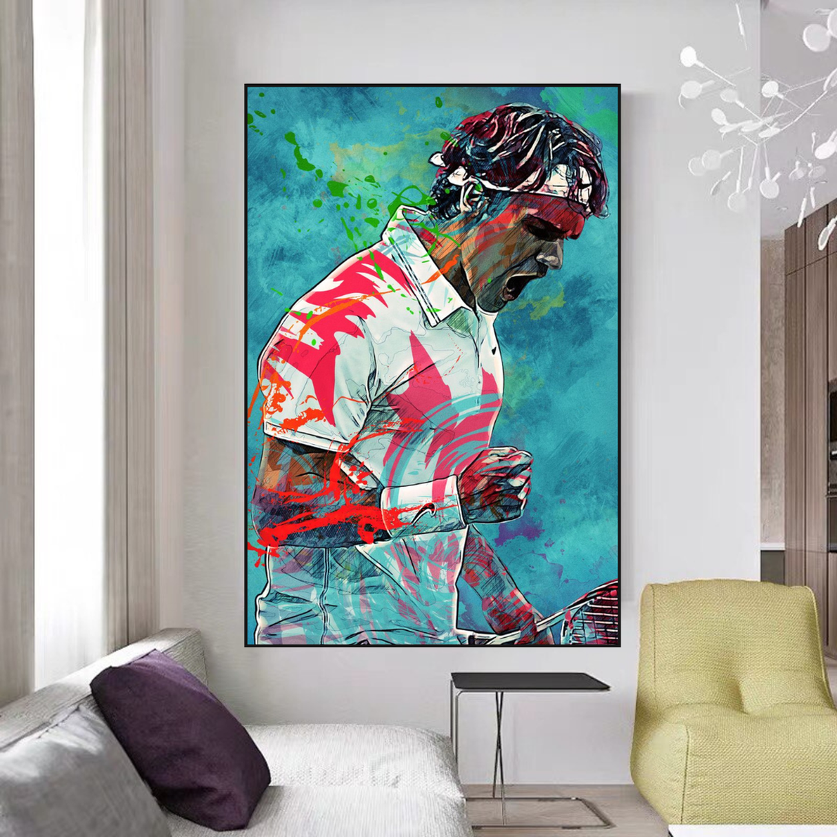 Roger Federer Canvas Wall Art: The Tennis Legend-ChandeliersDecor.com