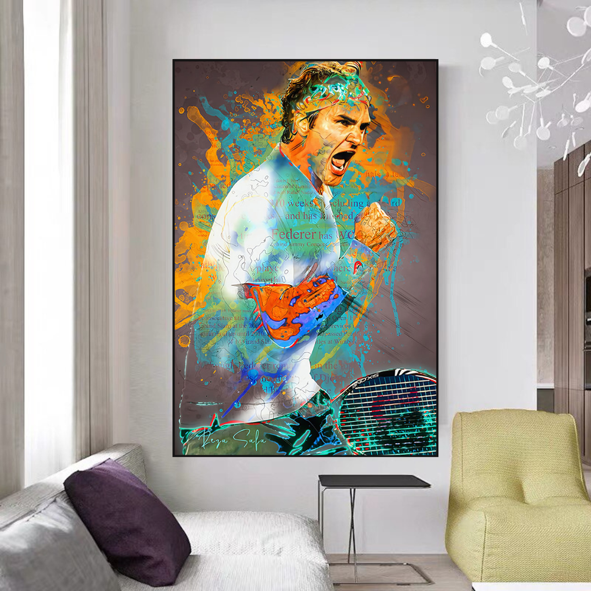 Roger Federer Tennis Legend Sports Canvas Wall Art-ChandeliersDecor.com