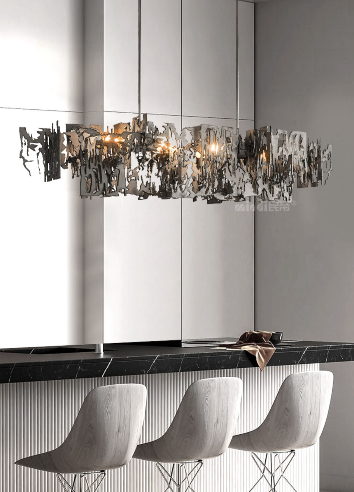 ChandeliersDecor.com-Kitchen Island-Rust Metal Chandelier: Exquisite Lighting Fixture