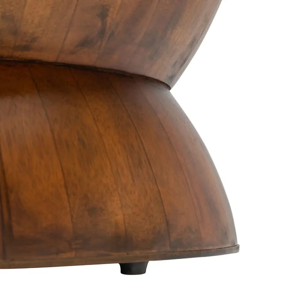 Rustic Solid Wood Round Coffee Table-ChandeliersDecor.com