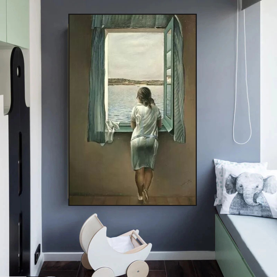 Salvador Dali's Young Woman at The Window Canvas Wall Art Bring Surreal Beauty to Your Space-ChandeliersDecor.com