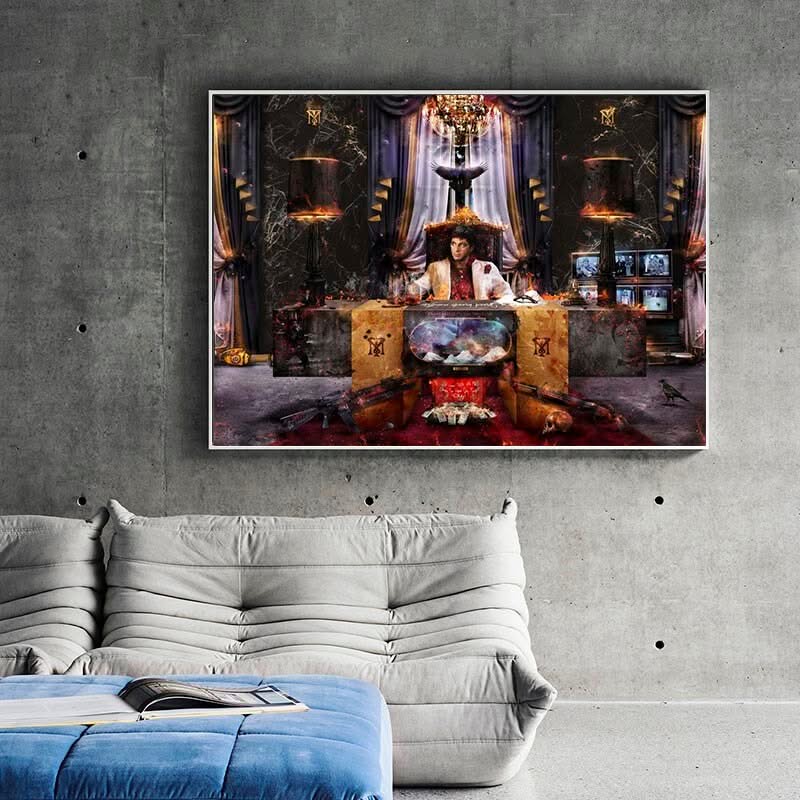 Scarface Canvas Wall Art - The World Is Yours Tony Montana-ChandeliersDecor.com