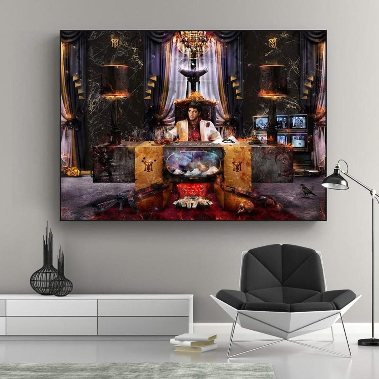 Scarface Canvas Wall Art - The World Is Yours Tony Montana-ChandeliersDecor.com