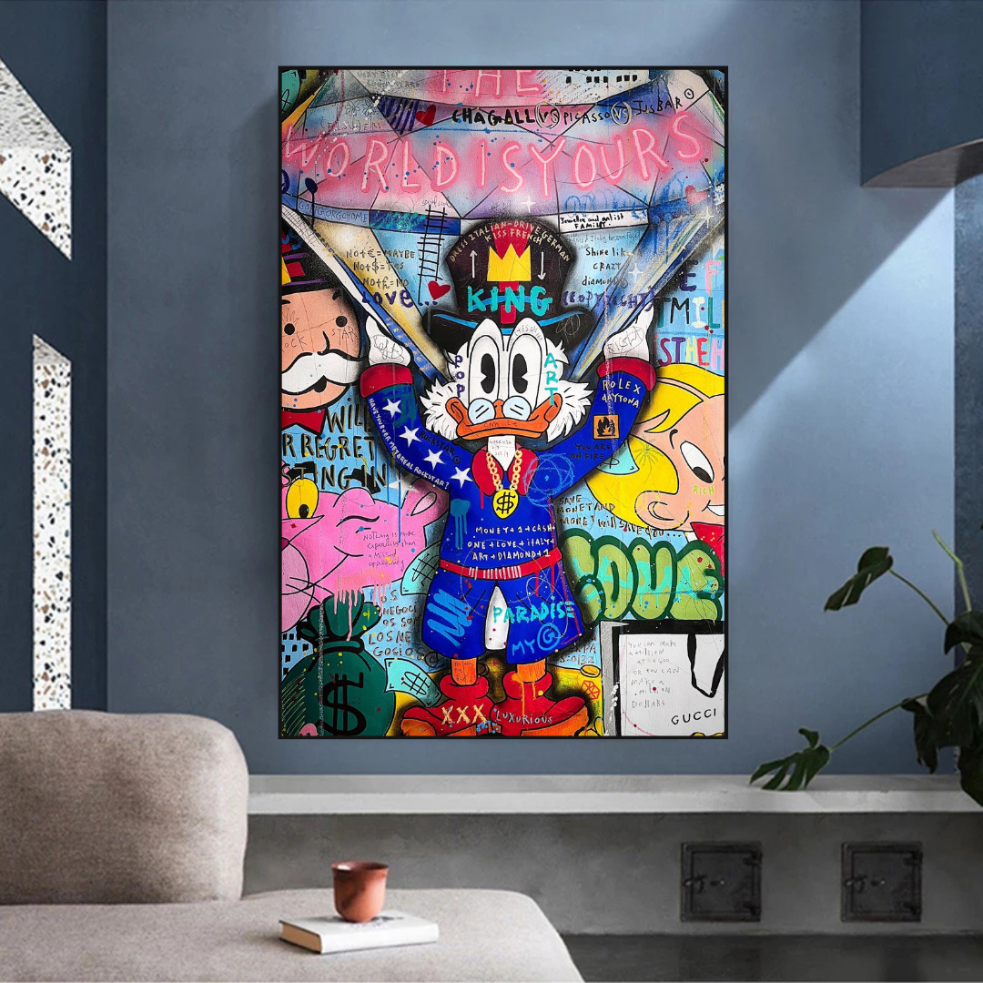 Scrooge Canvas Wall Art – The World is Yours-ChandeliersDecor.com