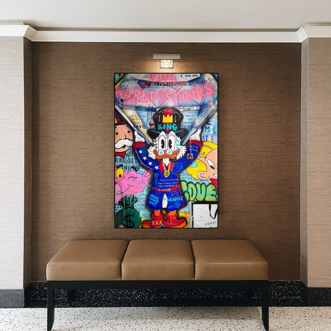 ChandeliersDecor.com-Scrooge McDuck Wall Art-Scrooge Canvas Wall Art – The World is Yours