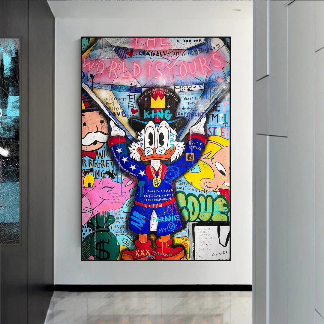 Scrooge Canvas Wall Art – The World is Yours-ChandeliersDecor.com