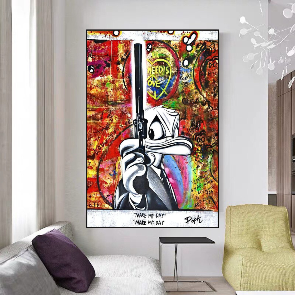 Scrooge McDuck All i need is Love Canvas Wall Art-ChandeliersDecor.com