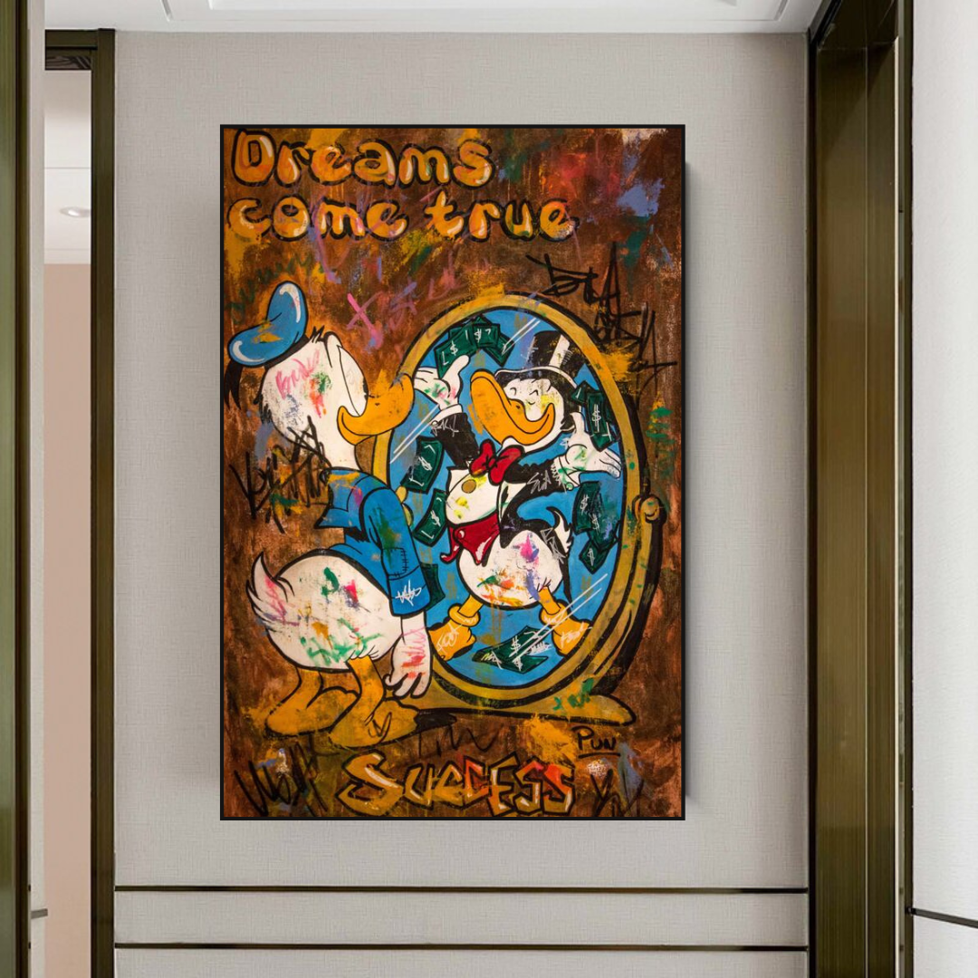 ChandeliersDecor.com-Scrooge McDuck Wall Art-Scrooge McDuck Dreams Come True Millionaire Wall Art Poster