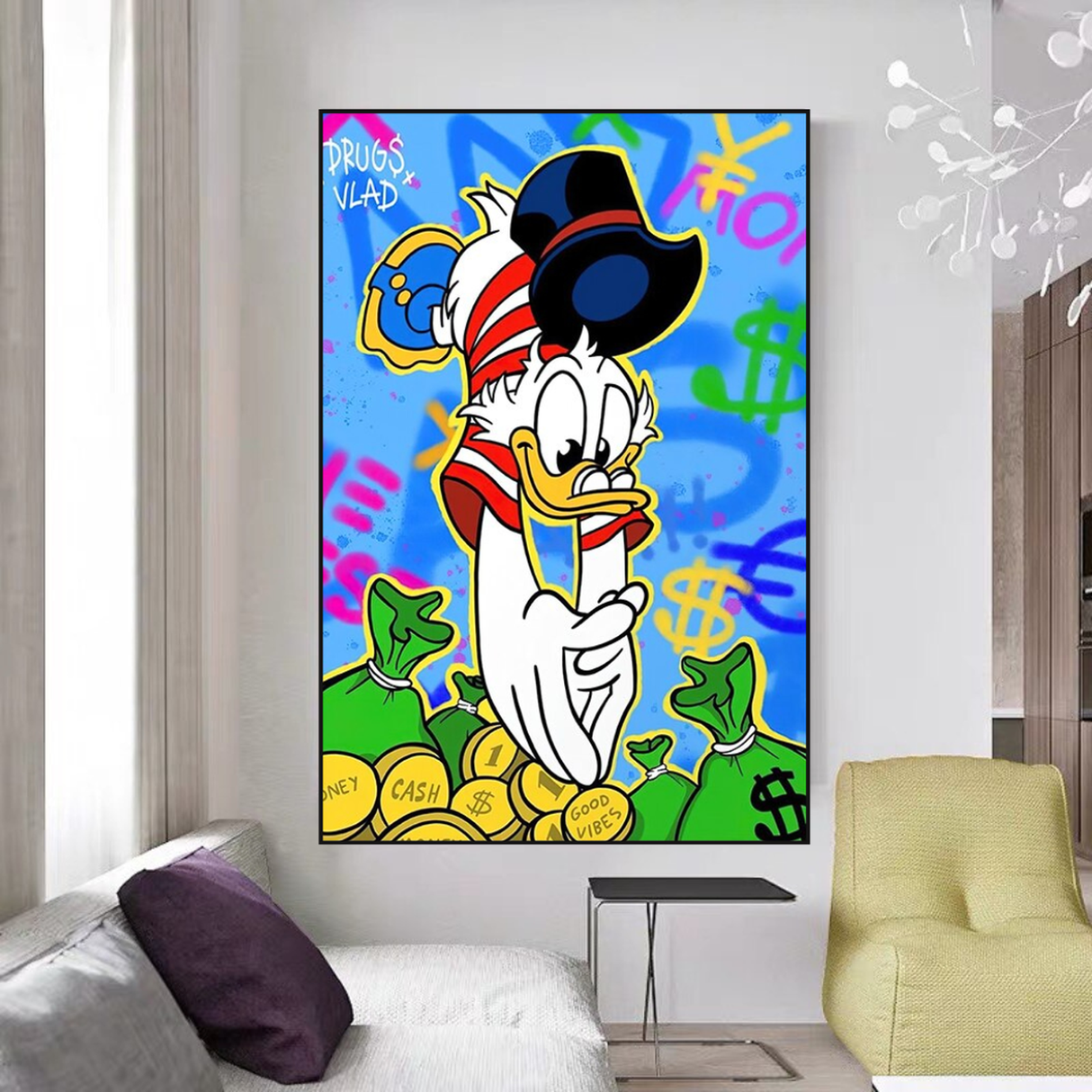 Scrooge McDuck Millionaire Canvas Wall Art-ChandeliersDecor.com