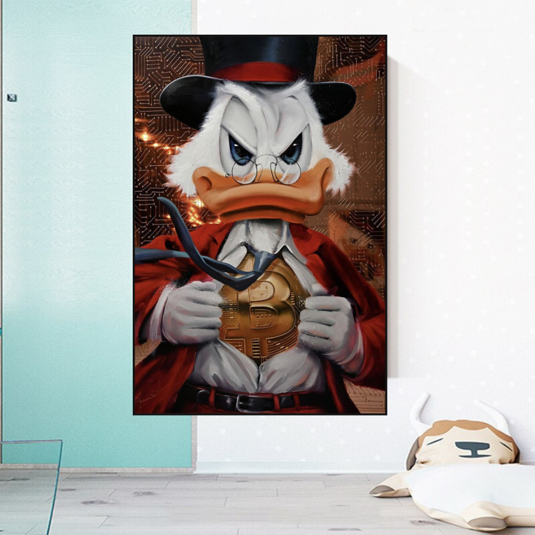 Scrooge McDuck Money Maker Millionaire Canvas Wall Art-ChandeliersDecor.com