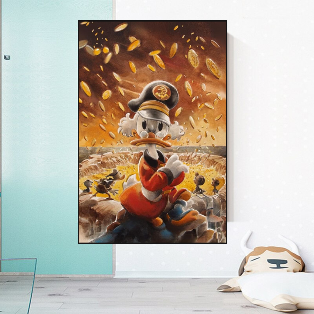 Scrooge McDuck Money Maker Millionaire Canvas Wall Art-ChandeliersDecor.com