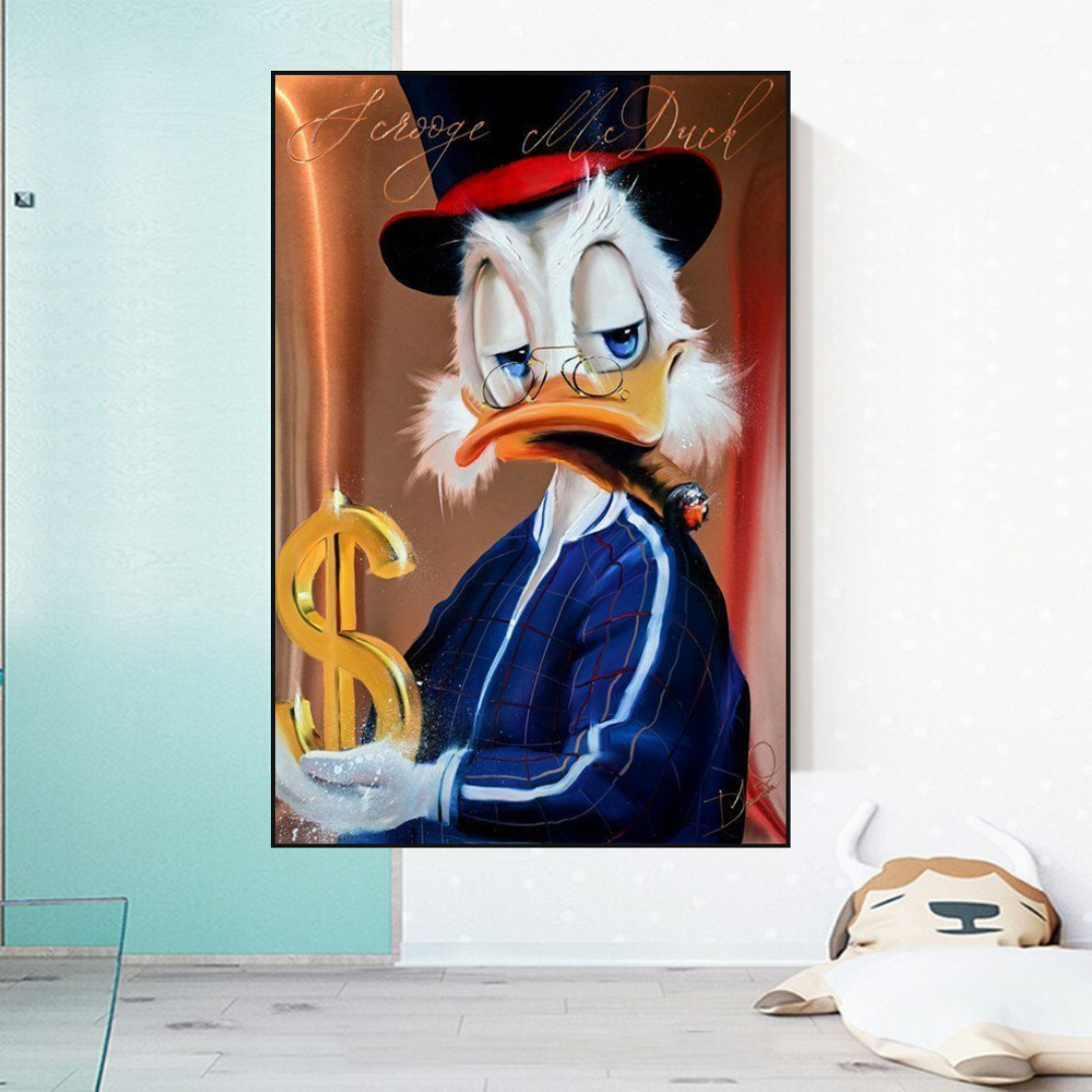 Scrooge McDuck Money Maker Millionaire Canvas Wall Art-ChandeliersDecor.com