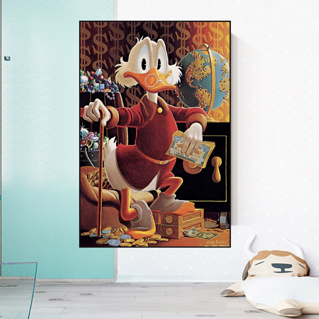 Scrooge McDuck Money Maker Millionaire Canvas Wall Art-ChandeliersDecor.com