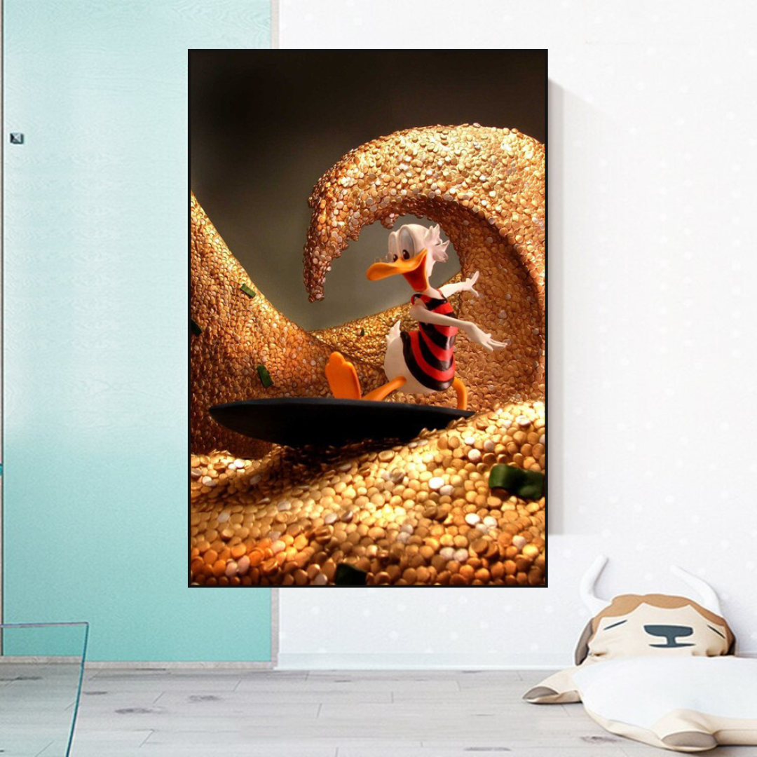 Scrooge McDuck Money Maker Millionaire Canvas Wall Art-ChandeliersDecor.com