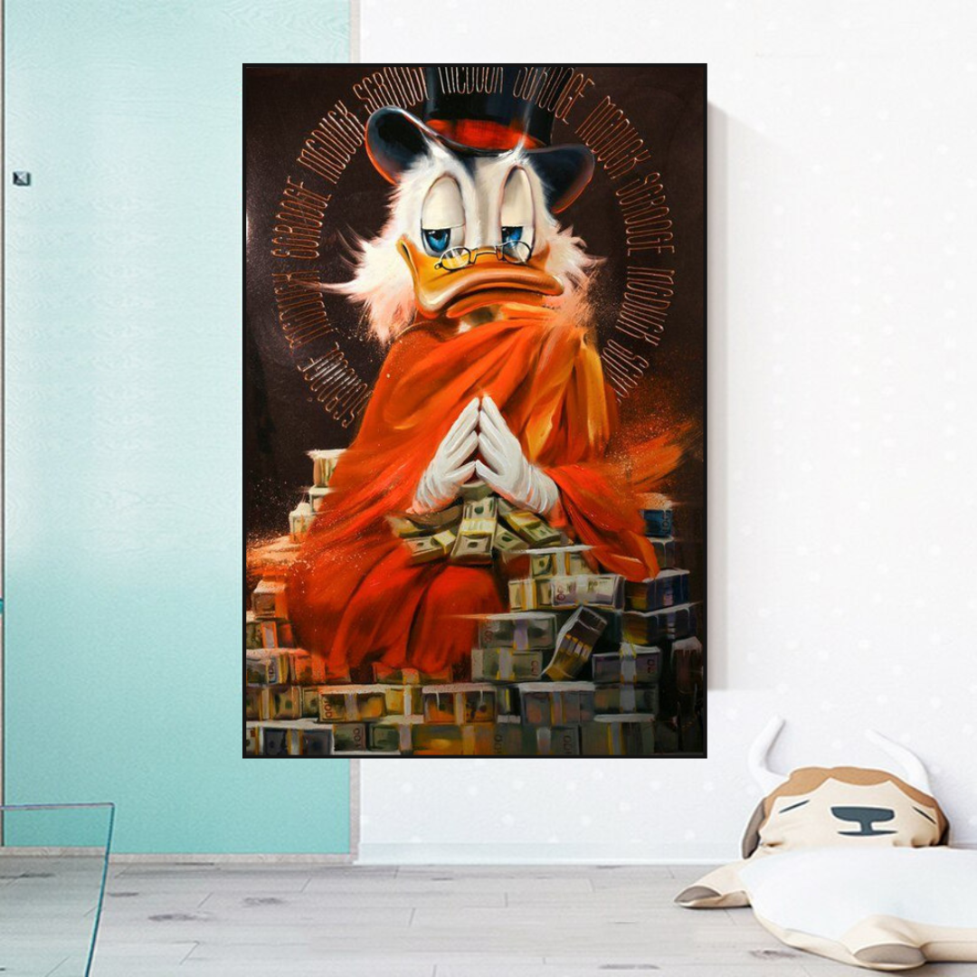 Scrooge McDuck Money Maker Millionaire Canvas Wall Art-ChandeliersDecor.com