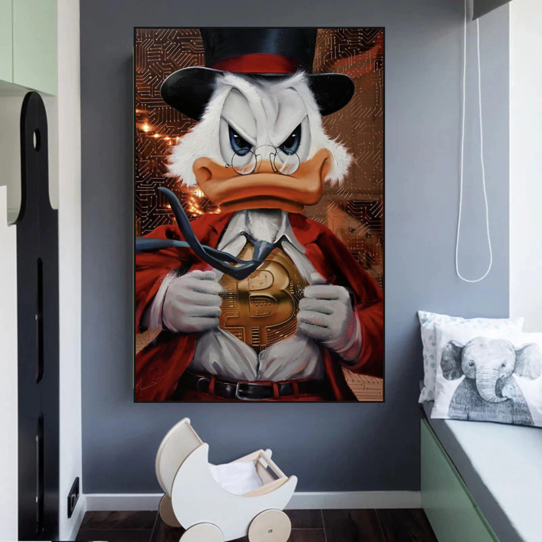 Scrooge McDuck Money Maker Millionaire Canvas Wall Art-ChandeliersDecor.com