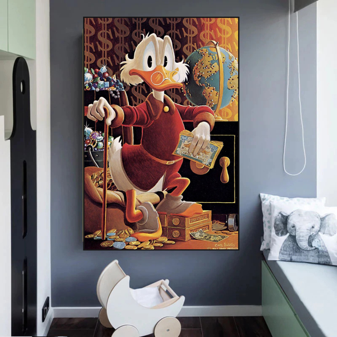 Scrooge McDuck Money Maker Millionaire Canvas Wall Art-ChandeliersDecor.com