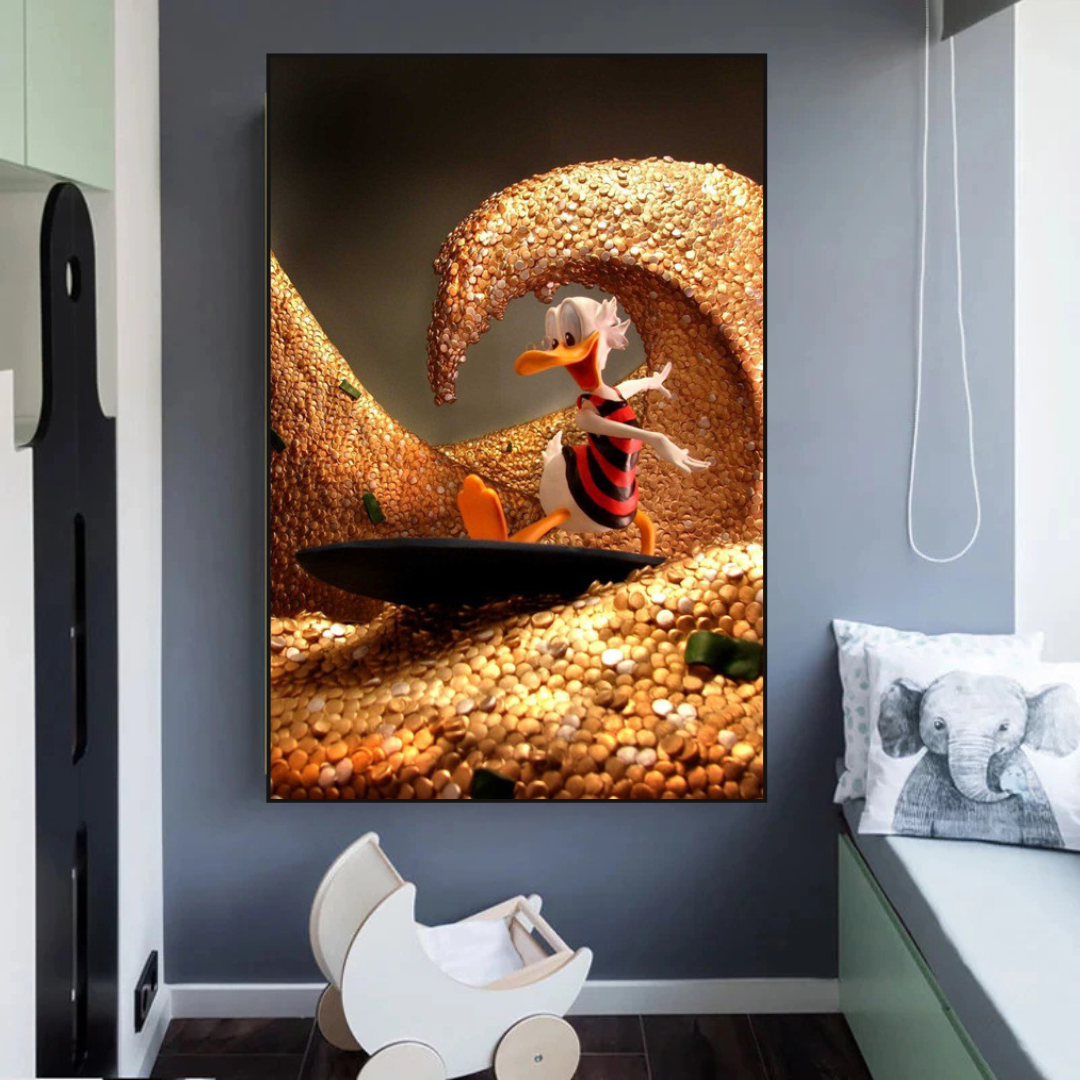Scrooge McDuck Money Maker Millionaire Canvas Wall Art-ChandeliersDecor.com