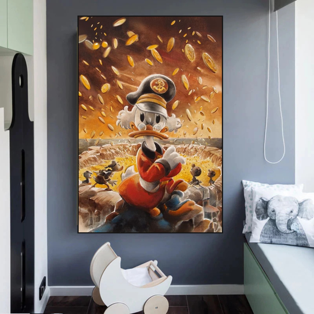 Scrooge McDuck Money Maker Millionaire Canvas Wall Art-ChandeliersDecor.com