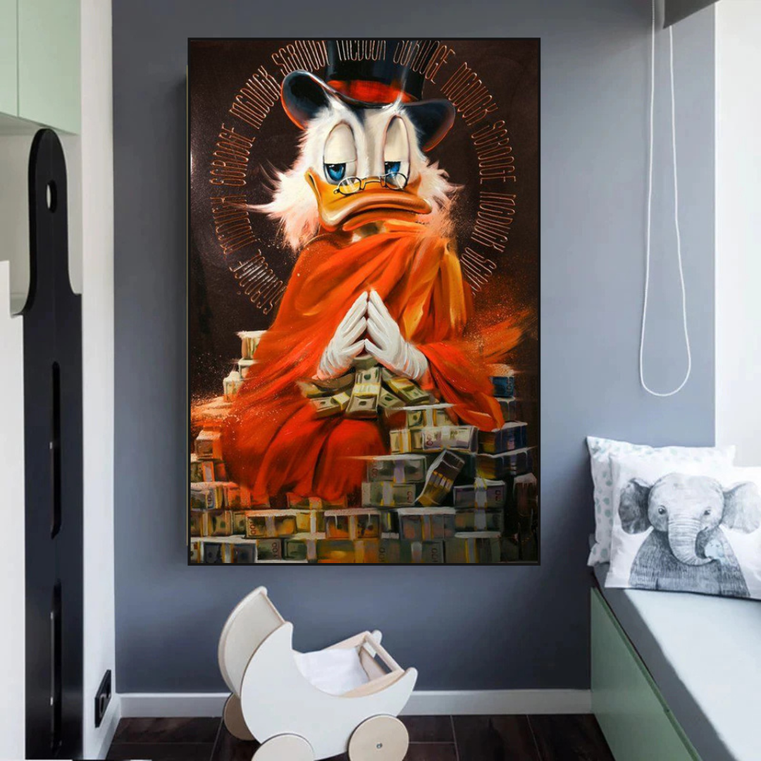 Scrooge McDuck Money Maker Millionaire Canvas Wall Art-ChandeliersDecor.com