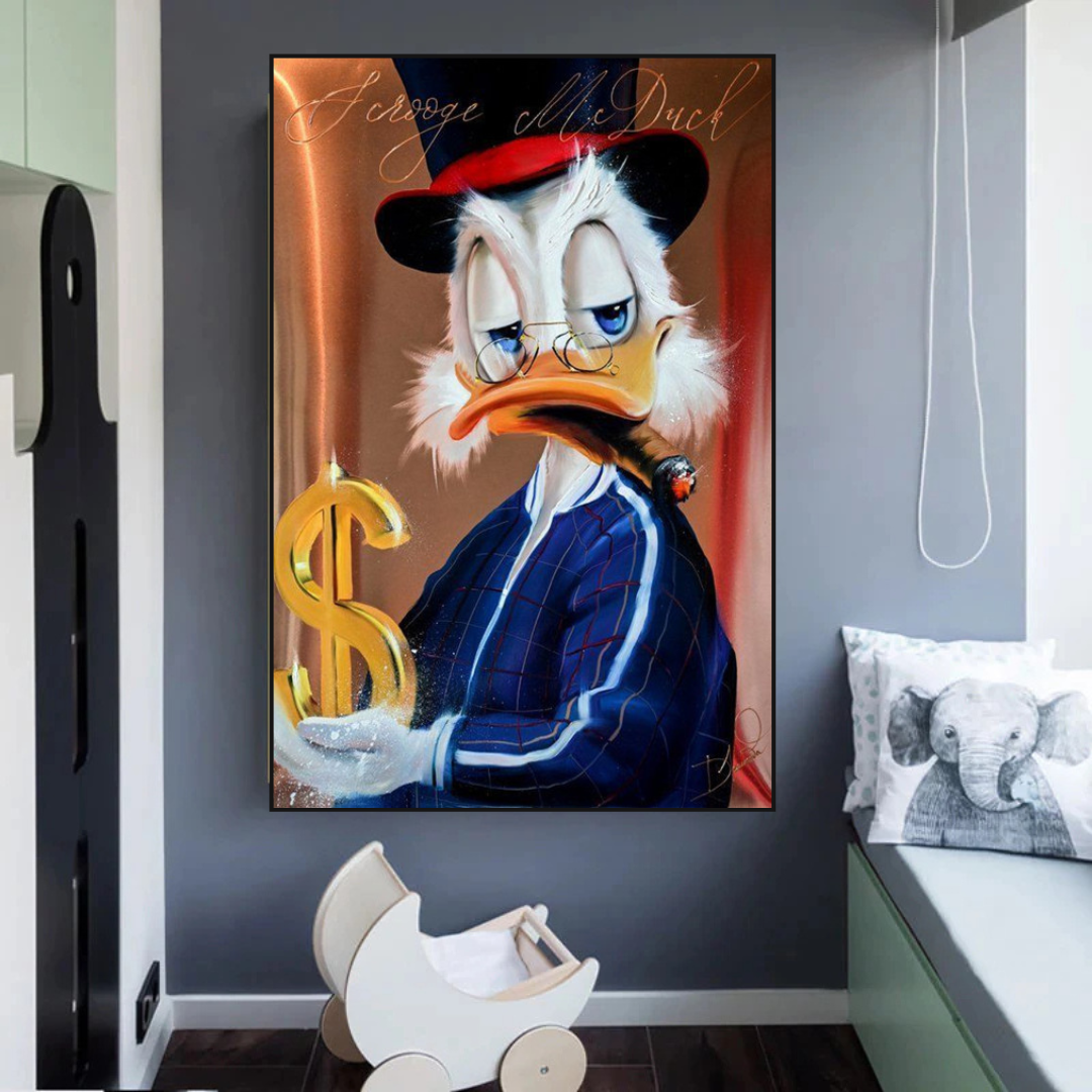 Scrooge McDuck Money Maker Millionaire Canvas Wall Art-ChandeliersDecor.com