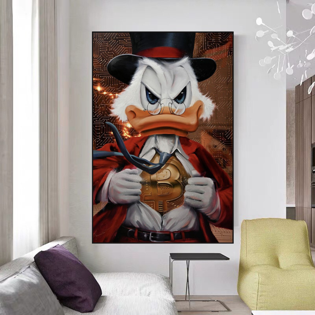 Scrooge McDuck Money Maker Millionaire Canvas Wall Art-ChandeliersDecor.com