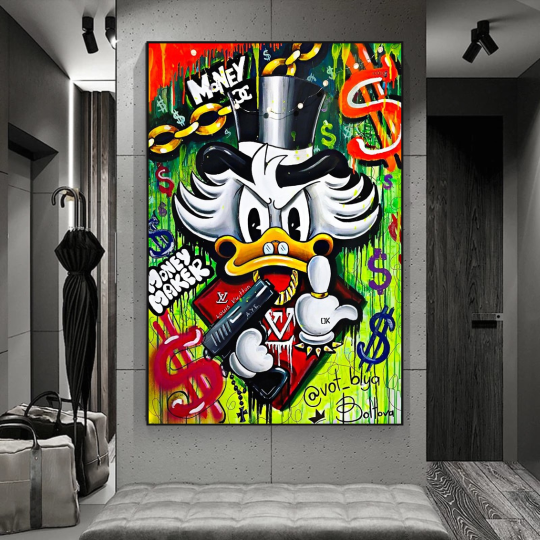 Scrooge McDuck Money Maker Millionaire Canvas Wall Art-ChandeliersDecor.com