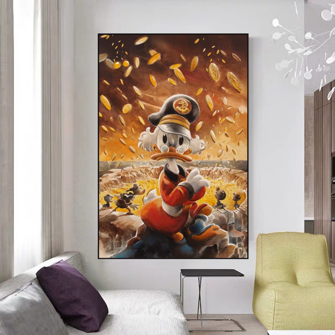 Scrooge McDuck Money Maker Millionaire Canvas Wall Art-ChandeliersDecor.com