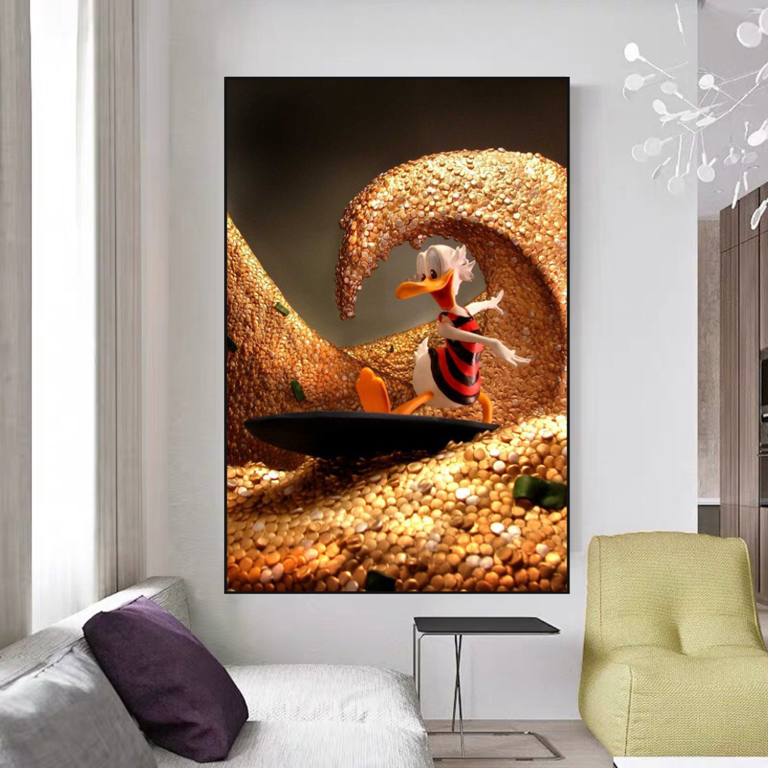 Scrooge McDuck Money Maker Millionaire Canvas Wall Art-ChandeliersDecor.com