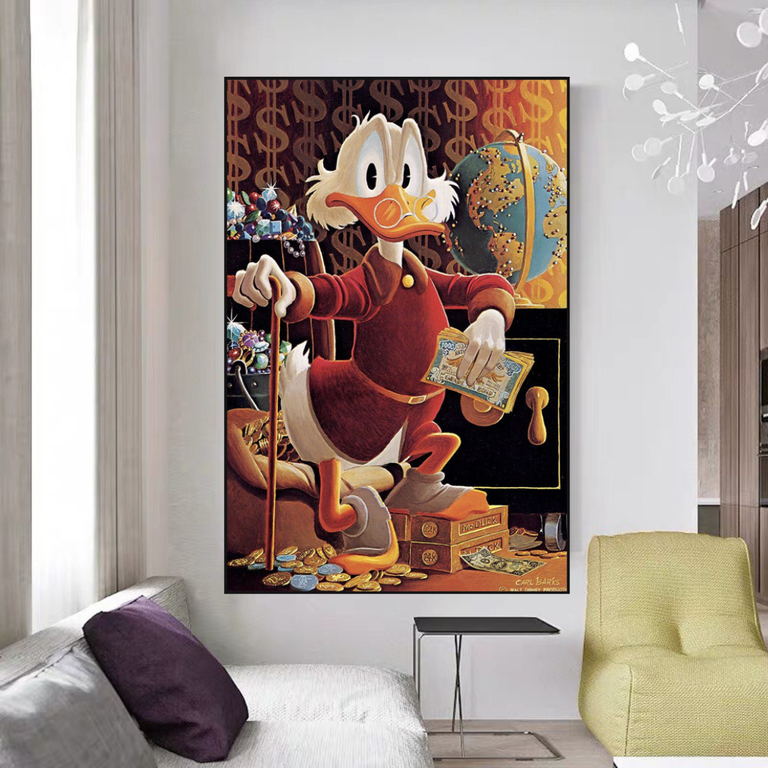 Scrooge McDuck Money Maker Millionaire Canvas Wall Art-ChandeliersDecor.com