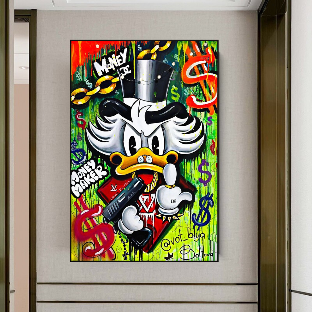 Scrooge McDuck Money Maker Millionaire Canvas Wall Art-ChandeliersDecor.com