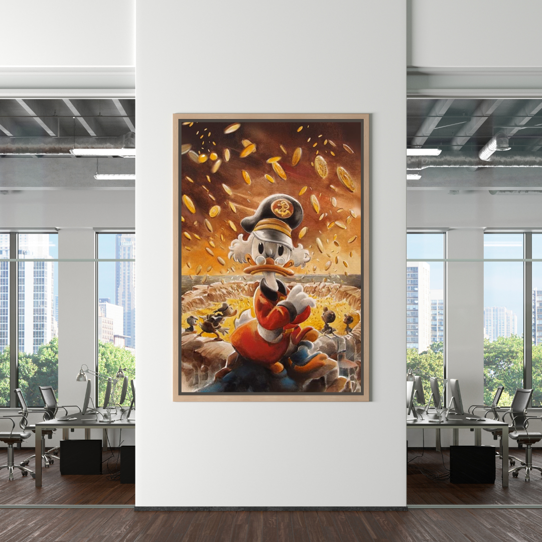 Scrooge McDuck Money Maker Millionaire Canvas Wall Art-ChandeliersDecor.com