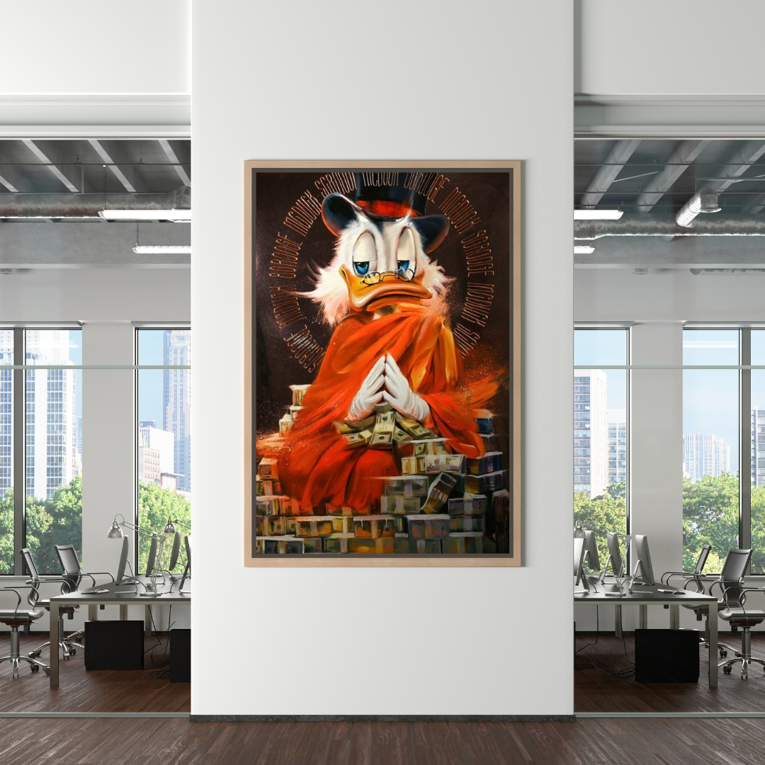 Scrooge McDuck Money Maker Millionaire Canvas Wall Art-ChandeliersDecor.com