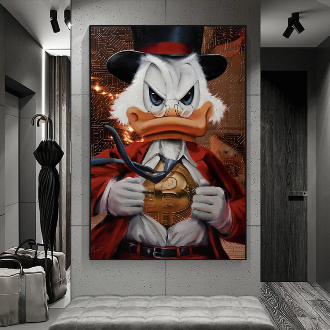 Scrooge McDuck Money Maker Millionaire Canvas Wall Art-ChandeliersDecor.com