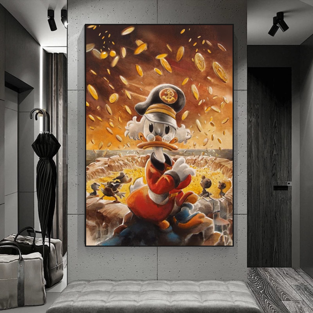 Scrooge McDuck Money Maker Millionaire Canvas Wall Art-ChandeliersDecor.com