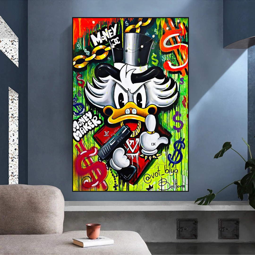 Scrooge McDuck Money Maker Millionaire Canvas Wall Art-ChandeliersDecor.com