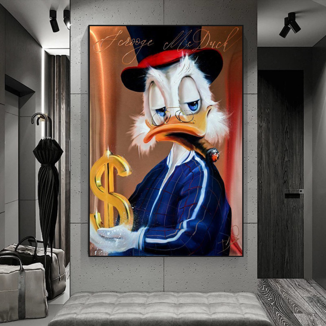 Scrooge McDuck Money Maker Millionaire Canvas Wall Art-ChandeliersDecor.com