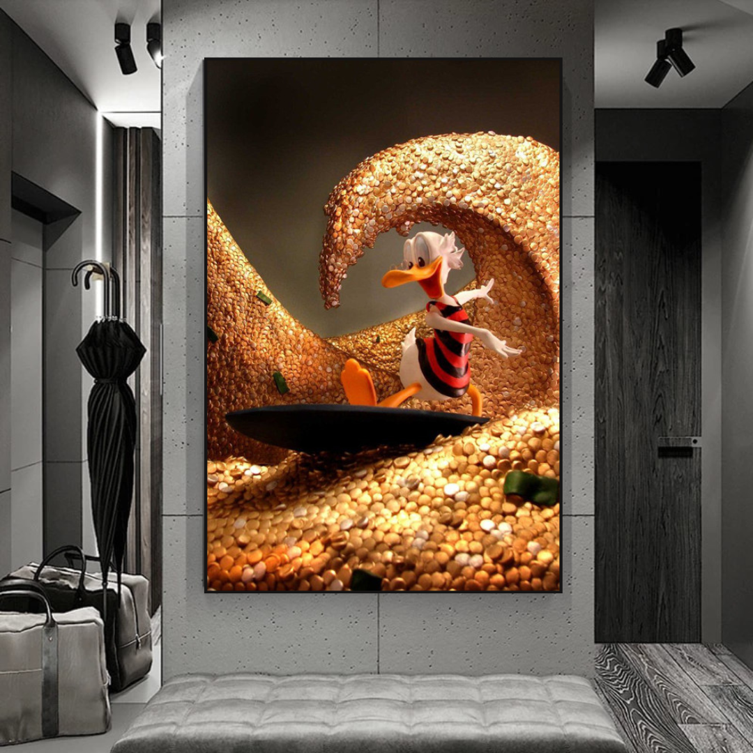 Scrooge McDuck Money Maker Millionaire Canvas Wall Art-ChandeliersDecor.com